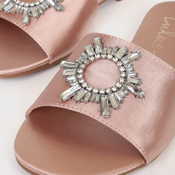 🆕️Thyyla Pink Satin Rhinestone Slide Sandals - Picture 4 of 4